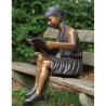 Décoration Statuette bronze personnage Fille lisant -B782