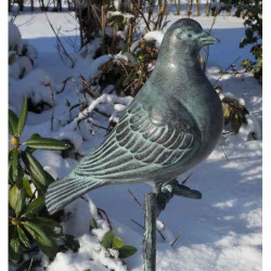 Décoration OiseauxPigeon sur tige -GA0877BR-V Bronze-Th par Web summum