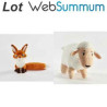 Lot 2 peluches Le petit Prince (renard et mouton)  -LWS -413