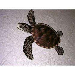 Animaux-Bois-Animaux-Bronzes propose Petite sculpture relief Tortue marine -PSR010