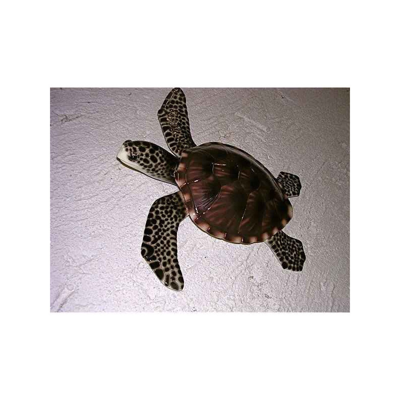 Animaux-Bois-Animaux-Bronzes propose Petite sculpture relief Tortue marine -PSR010