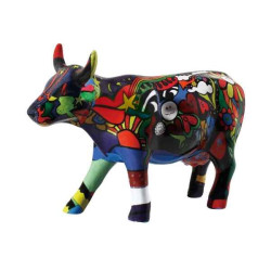 Animaux de la ferme Vache moosy in the sky with diamonds CowParade céramique taille M