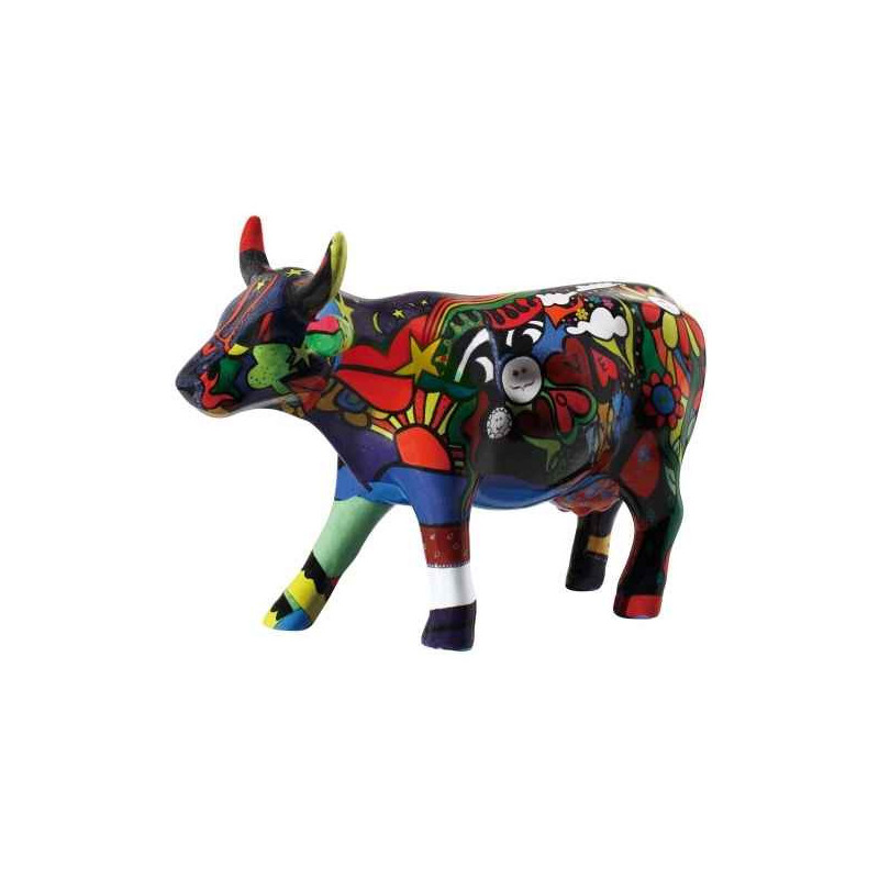 Animaux de la ferme Vache moosy in the sky with diamonds CowParade céramique taille M