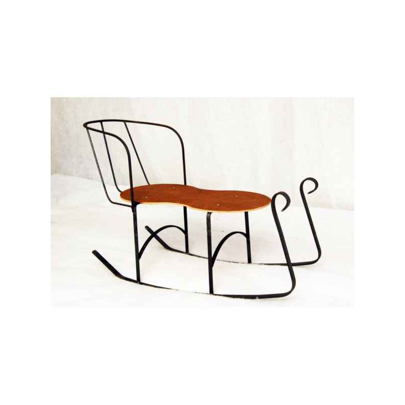 Décoration animaux Traineau en acier et bois grand modèle -T1A