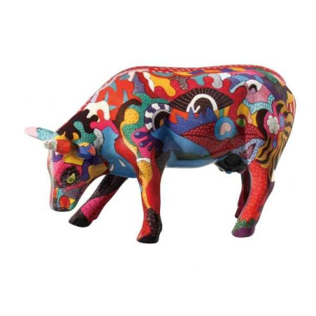 Animaux de la ferme Vache partying with p-cow CowParade céramique taille M