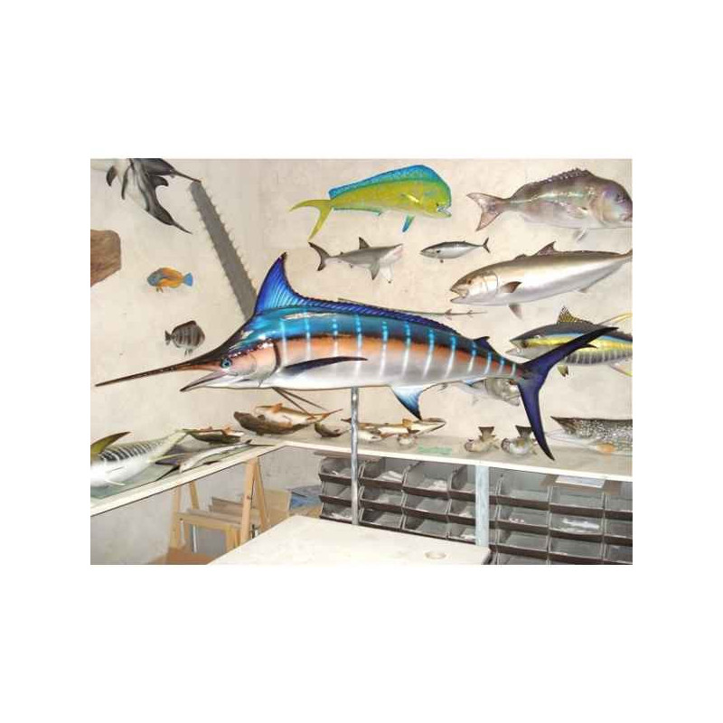 Animaux-Bois-Animaux-Bronzes propose Trophée poisson des mers tropicales  Marlin bleu -TR058