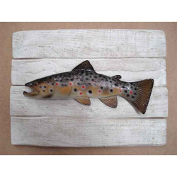 Animaux-Bois-Animaux-Bronzes propose Décors poisson d'eau douce Truite fario -CADR19