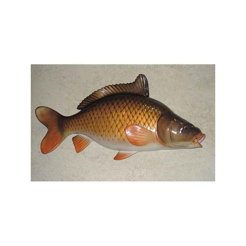 Animaux-Bois-Animaux-Bronzes propose Petite sculpture relief Carpe commune -PSR003