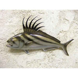 Animaux-Bois-Animaux-Bronzes propose Petite sculpture relief Poisson coq -PSR008