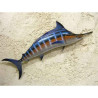 Animaux-Bois-Animaux-Bronzes propose Petite sculpture relief Marlin bleu -PSR007