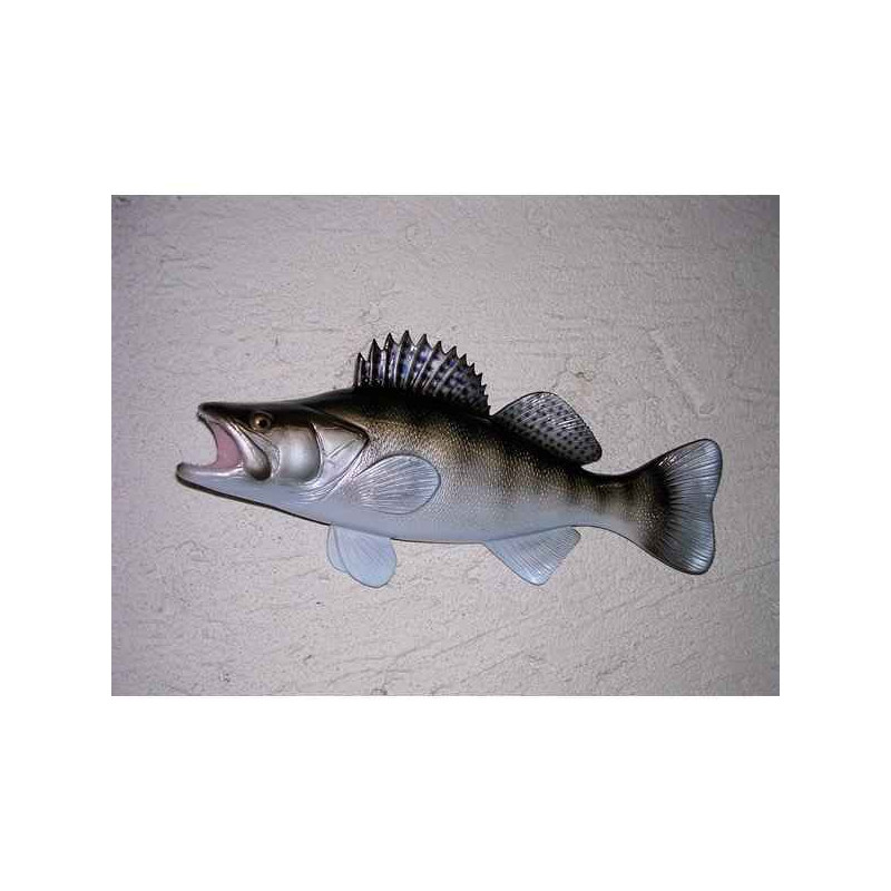 Animaux-Bois-Animaux-Bronzes propose Poisson Sandre sculpture murale -MSR007