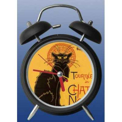 Animaux-Bois-Animaux-Bronzes.com propose Réveil art le Chat noir de steinlen 3dMouseion -CL003