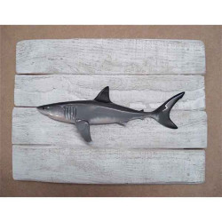 Animaux-Bois-Animaux-Bronzes propose Décors poisson des tropiques Grand requin blanc -CADR36