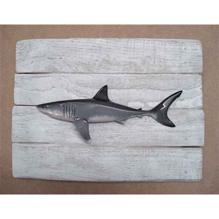 Animaux-Bois-Animaux-Bronzes propose Décors poisson des tropiques Grand requin blanc -CADR36