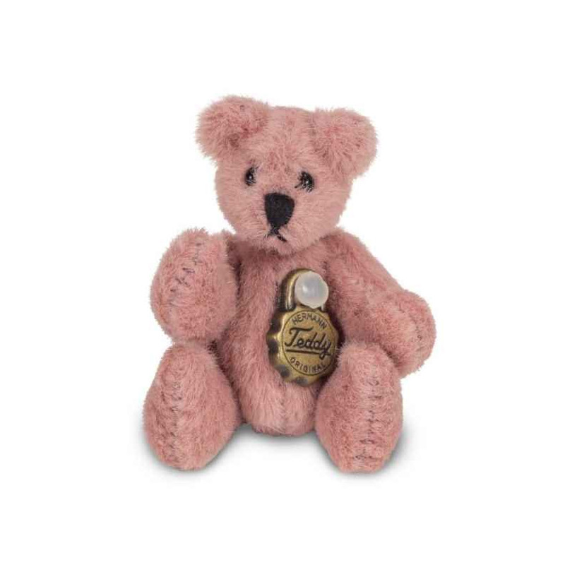 Animaux-Bois-Animaux-Bronzes propose Mini peluche de collection ours teddy rose 4 cm Hermann -15447 1
