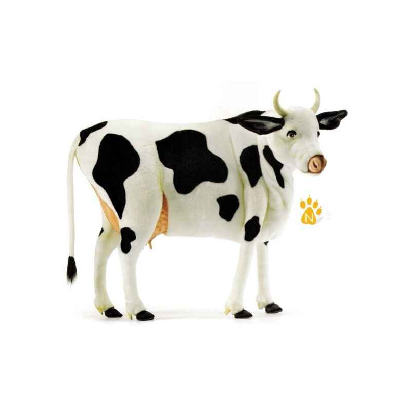 Animaux de la ferme Vache noire et blanche peluche animalière -6018