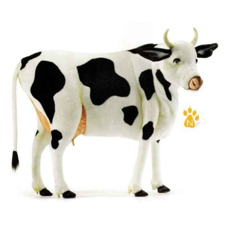 Animaux de la ferme Vache noire et blanche peluche animalière -6018