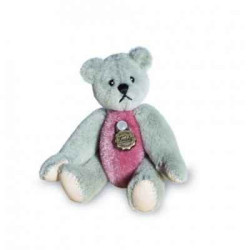 Animaux-Bois-Animaux-Bronzes propose Mini peluche de collection ours Teddy gris et rose 5,5 cm  Hermann -15448 8