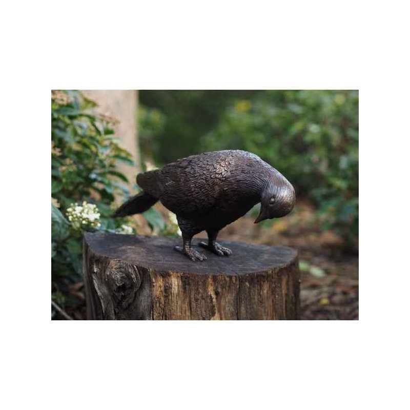 Statue en bronze colombe tête en bas thermobrass -an1288br-b-2