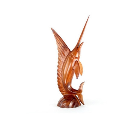 Animaux-Bois-Animaux-Bronzes propose Le saut de l'espadon en résineux 70 cm Lasterne -ZES080