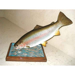 Animaux-Bois-Animaux-Bronzes propose Trophée poisson d'eau douce  Truite arc en ciel -TRDF12