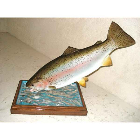 Animaux-Bois-Animaux-Bronzes propose Trophée poisson d'eau douce  Truite arc en ciel -TRDF12