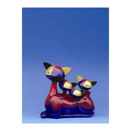 Animaux-Bois-Animaux-Bronzes.com propose Le Chat Queenie + Quinta + Quiana Questa R, QR03