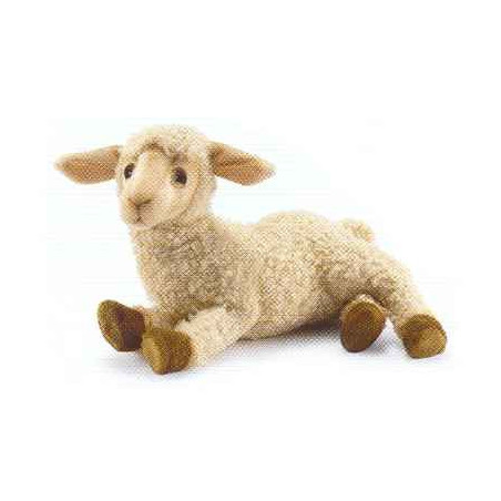 Peluche Agneau beige couché   Animaux 5366