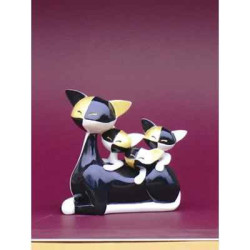 Animaux-Bois-Animaux-Bronzes.com propose Le Chat Queenie + Quinta + Quiana Questa W, GW03