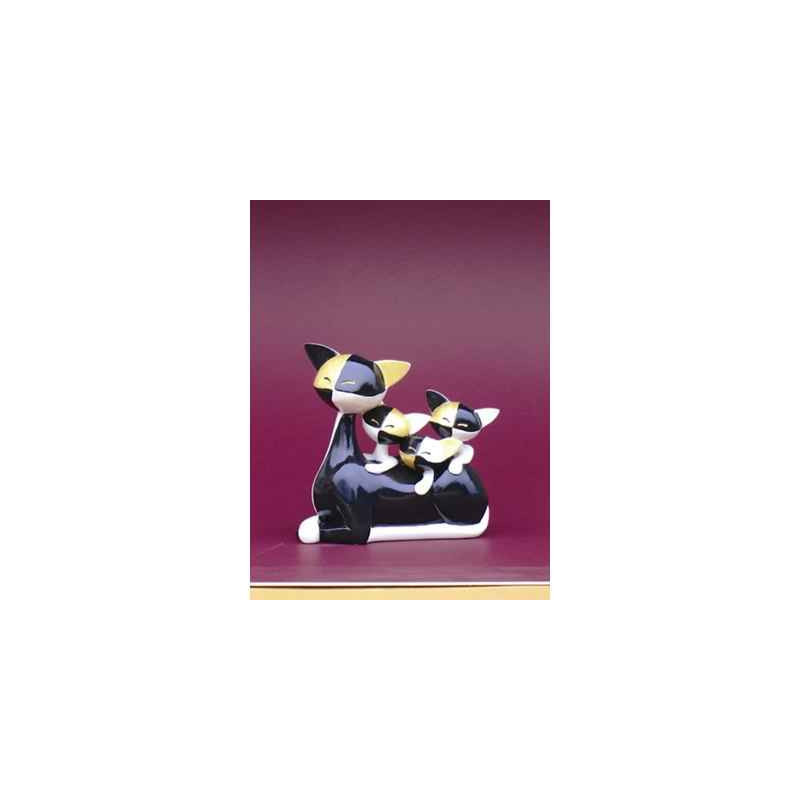 Animaux-Bois-Animaux-Bronzes.com propose Le Chat Queenie + Quinta + Quiana Questa W, GW03