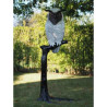 Sculpture hibou blanc sur branche en bronze thermobrass -b57490nc
