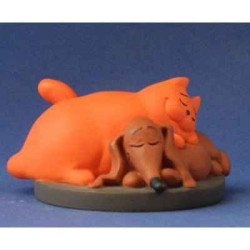 Animaux-Bois-Animaux-Bronzes.com propose Chien et Chat de jan, jans en de kinderen -JJ11
