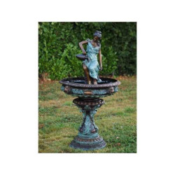 Décoration Statuette bronze personnage Sculpture femme avec cruchon fontaine en bronze  -b52290