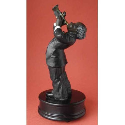 Décoration Statue résine Figurine jazz trompettiste avec boite à musique -A446769