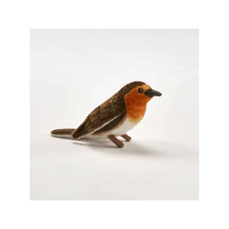 Décoration OiseauxOiseau rouge gorge 14cmh peluche animalière -4551 Anima