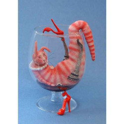 Animaux-Bois-Animaux-Bronzes.com propose Chat Tony Fernandes Bottoms Up -TF02