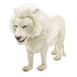 Félin Lion blanc 4 pattes 140cml peluche animalière -6371