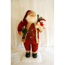 Décoration animaux Automate décors de Noël Père Noël avec ourson dans les bras -PN2A