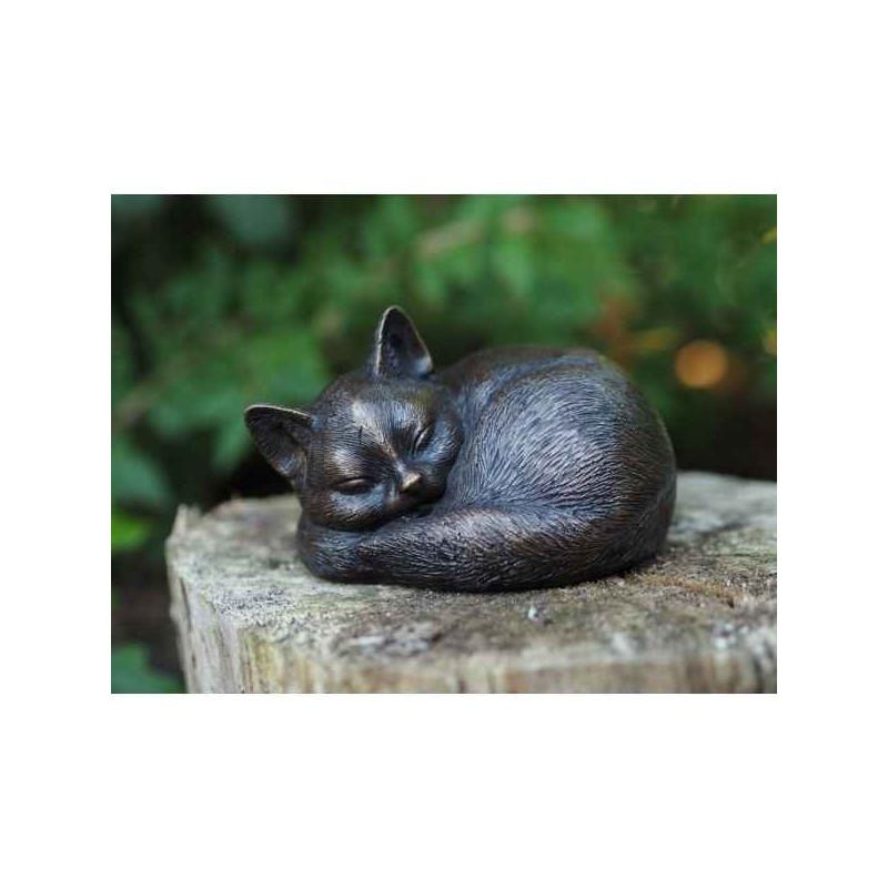 Sculpture chat en bronze thermobrass  -an1228br -b