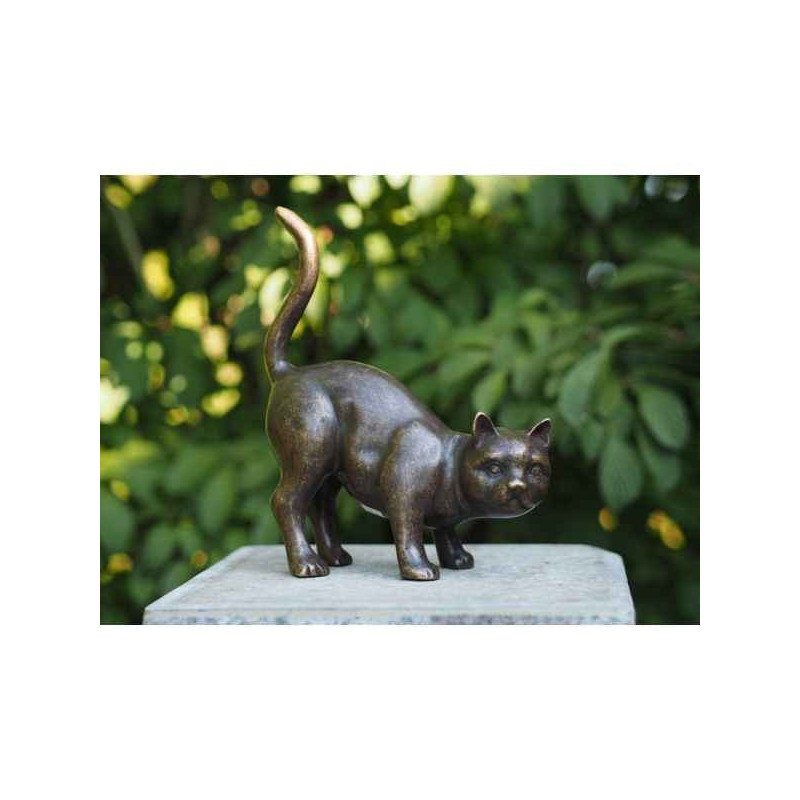 Sculpture chat en bronze thermobrass -an2127br-bi
