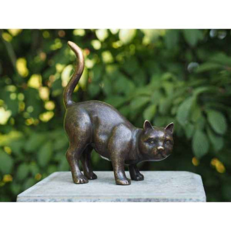 Sculpture chat en bronze thermobrass -an2127br-bi