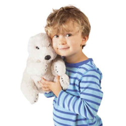 Animaux-Bois-Animaux-Bronzes propose Ours polaire assis peluche marionnette 