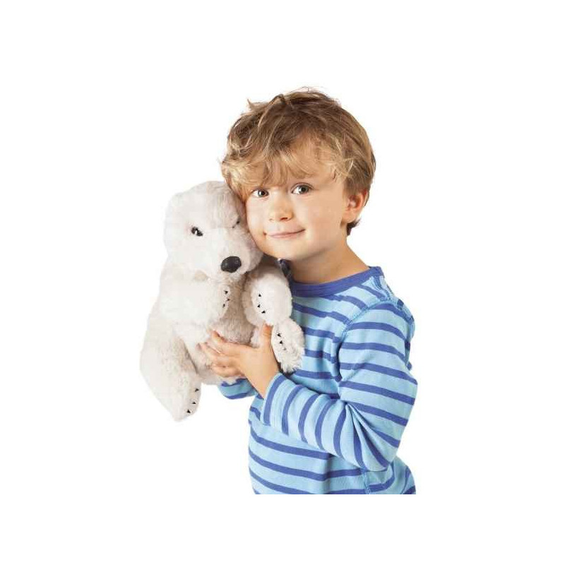 Animaux-Bois-Animaux-Bronzes propose Ours polaire assis peluche marionnette 