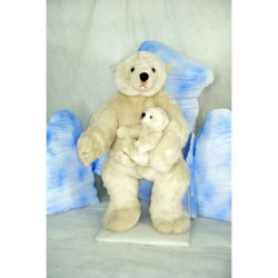 Décoration animaux Automate décors de Noël Maman Ours Polaire et son bébé ours polaire grand modèle -OU4A