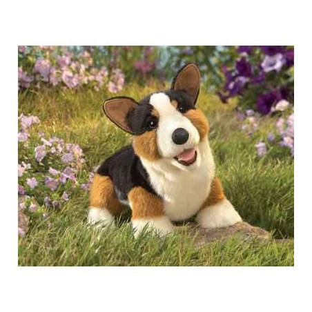 Animaux-Bois-Animaux-Bronzes propose Chien corgi marionnette 