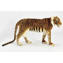 Félin Tigre brun jacquard 140cml peluche animalière -6592