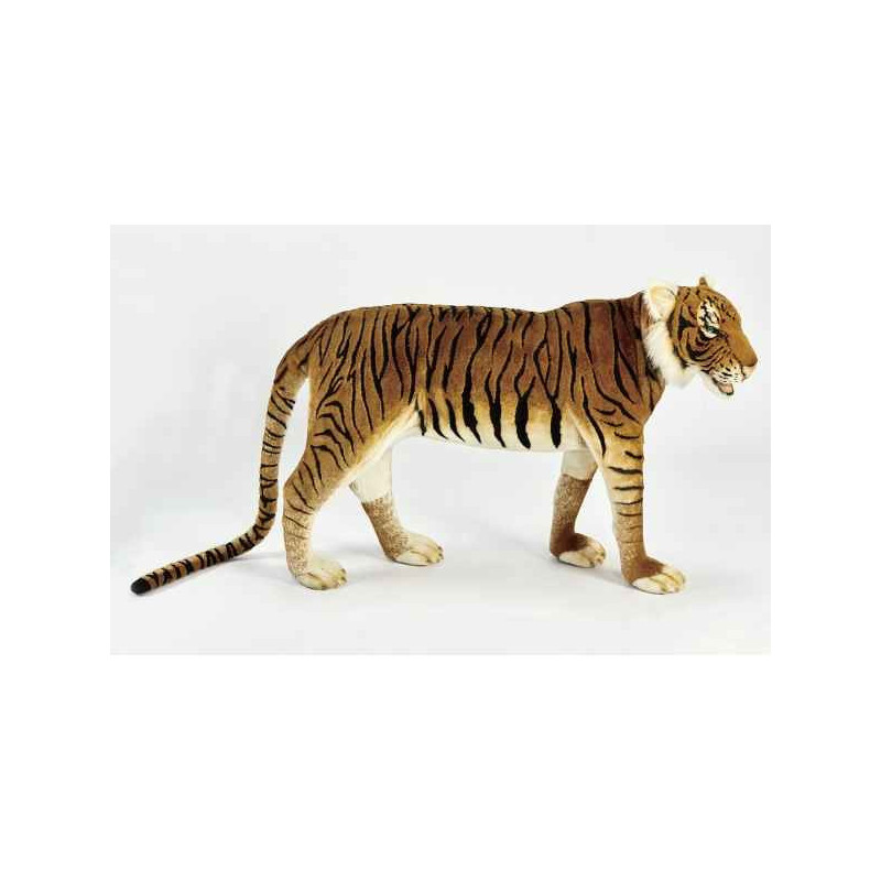 Félin Tigre brun jacquard 140cml peluche animalière -6592