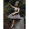 Décoration Statuette bronze personnage Fille avec fleur bronze -B1227-1