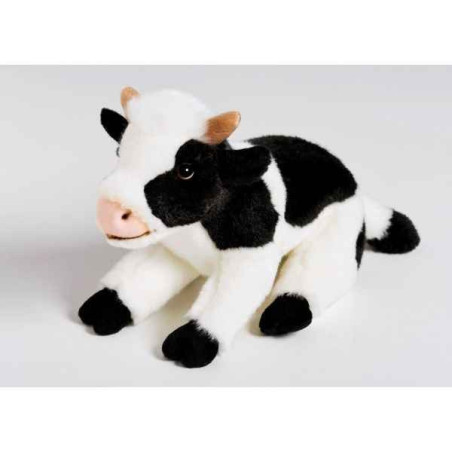 Animaux de la ferme Vache noire & blanche 26cml peluche animalière -1732