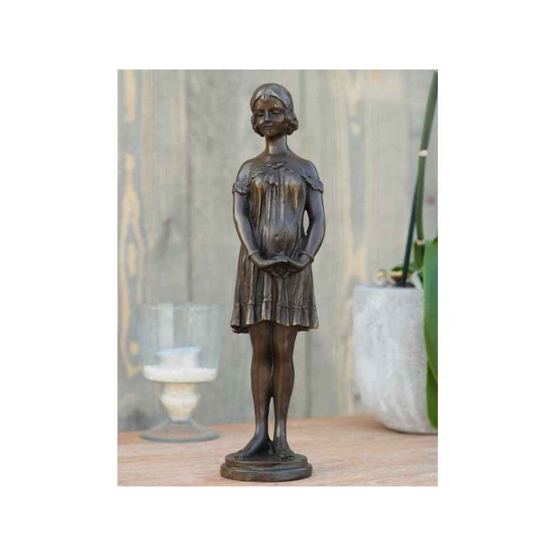 Décoration Statuette bronze personnage Femme art deco 27 cm bronze -AN1215BR-B